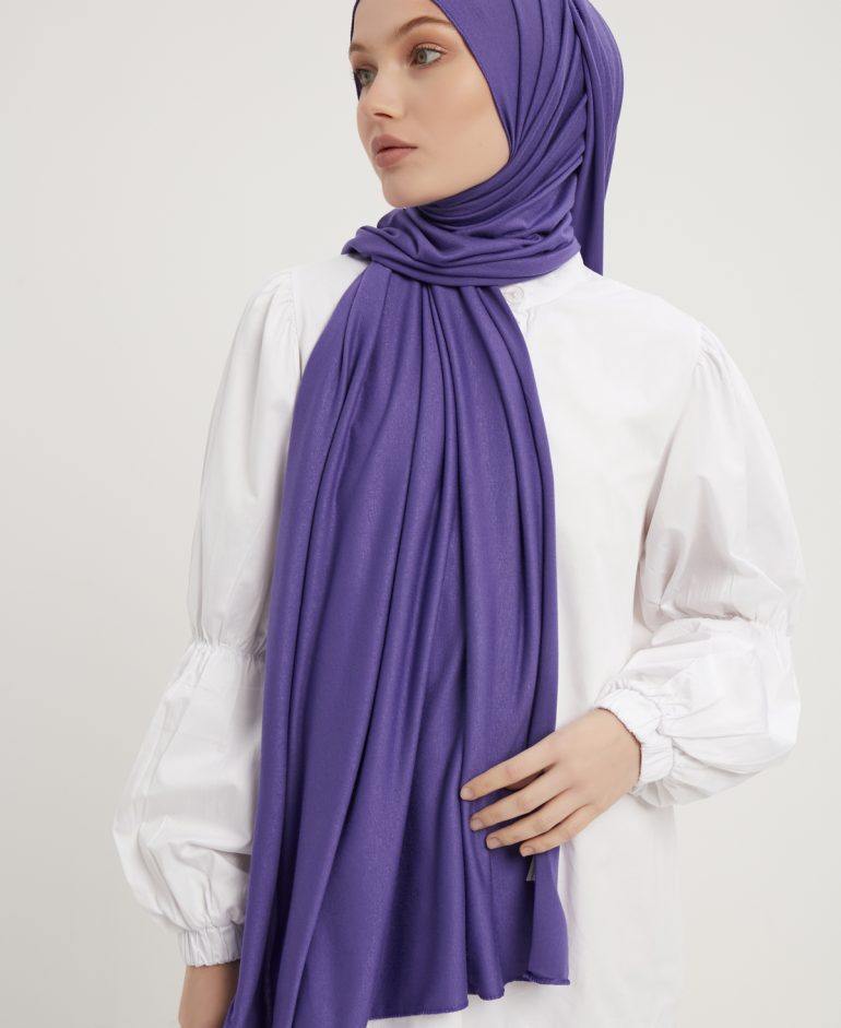 Likralı Penye Şal - Leylak