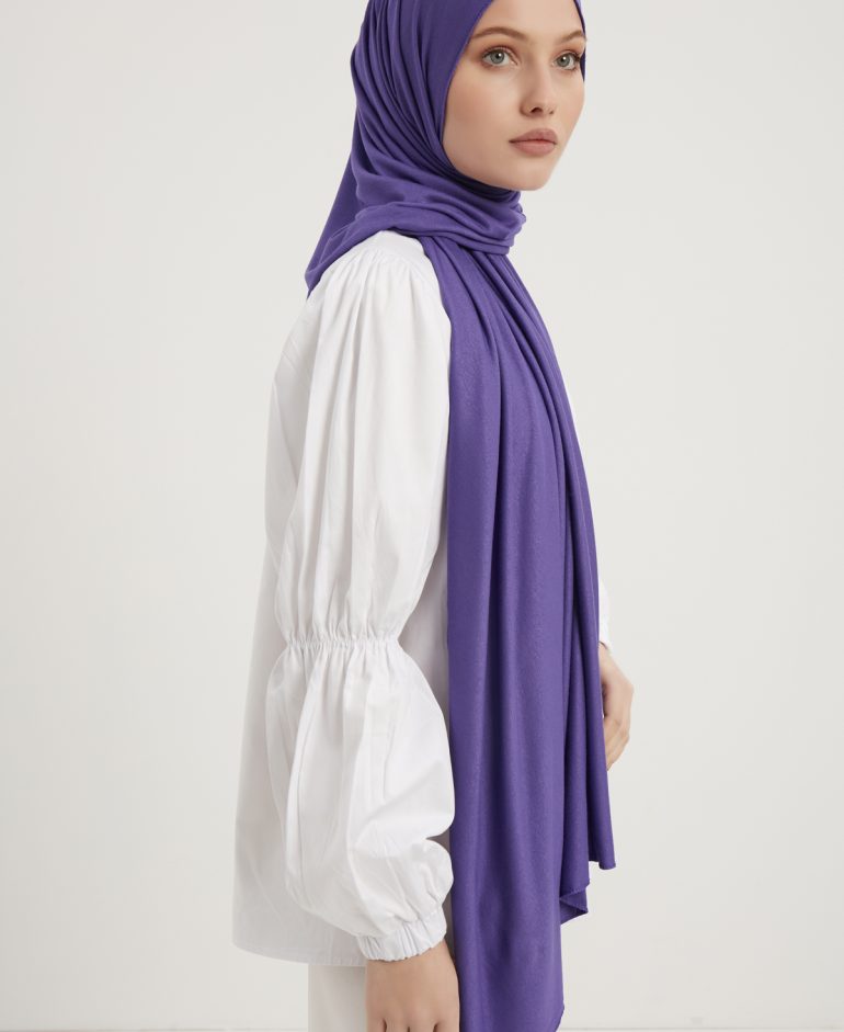 Likralı Penye Şal - Leylak