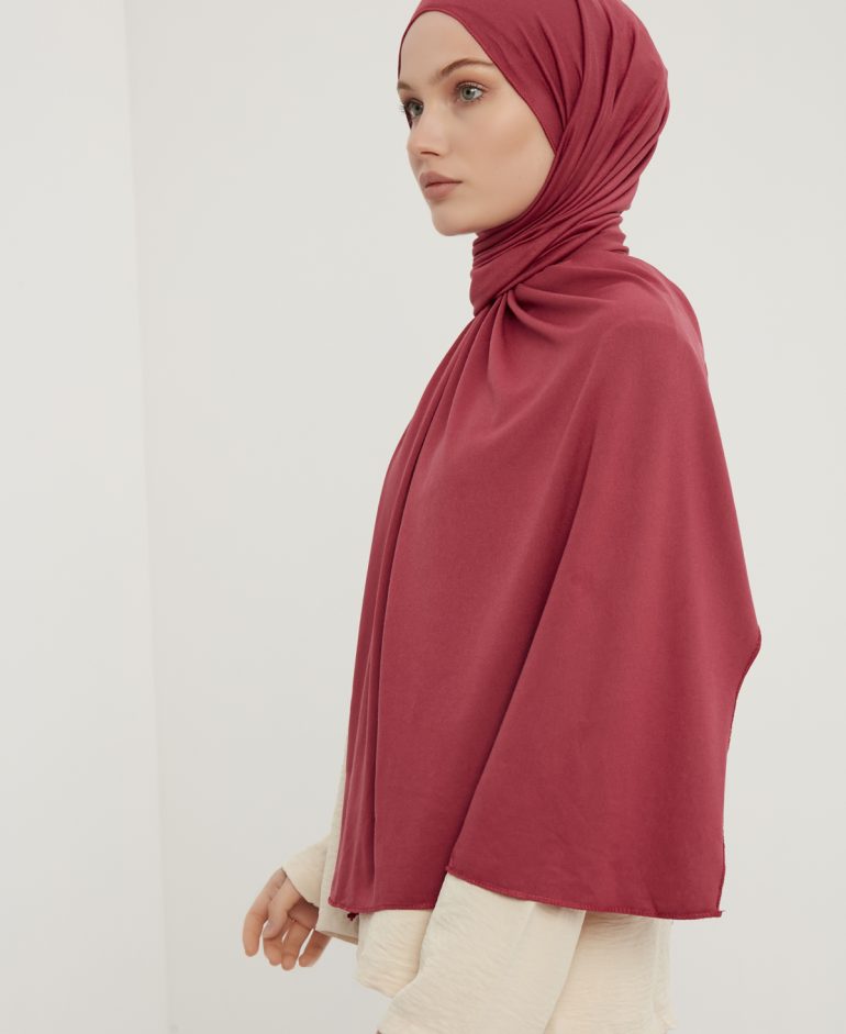 Likralı Penye Şal- Rose