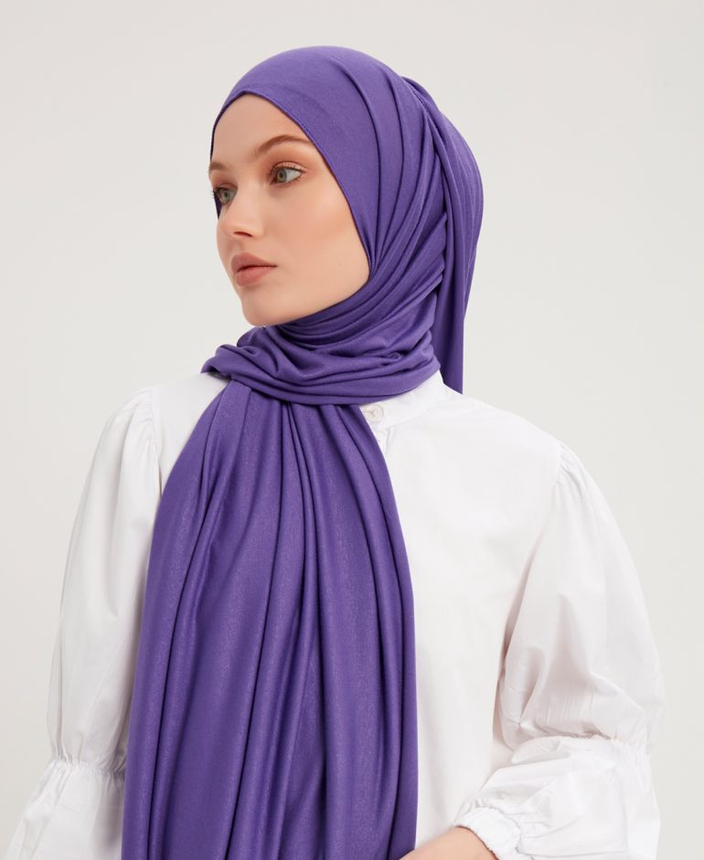 Likralı Penye Şal - Leylak