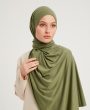 Likralı Penye Şal - Olive