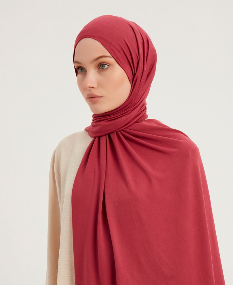 Likralı Penye Şal- Rose