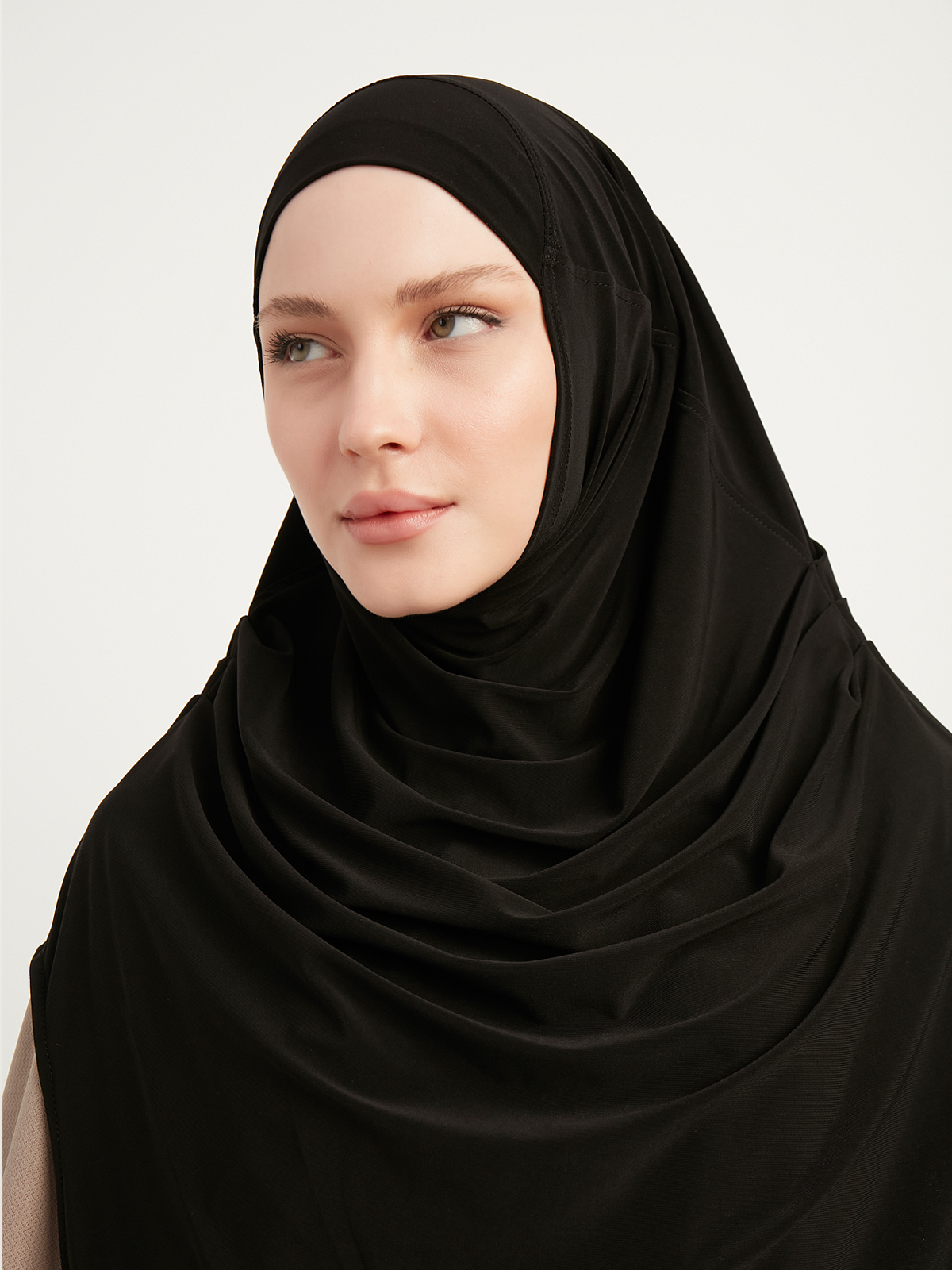 Schaless Siyah Pratik Uzun Pileli Hazır Türban