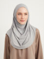 Schaless Gri Pratik Pileli Hazır Türban