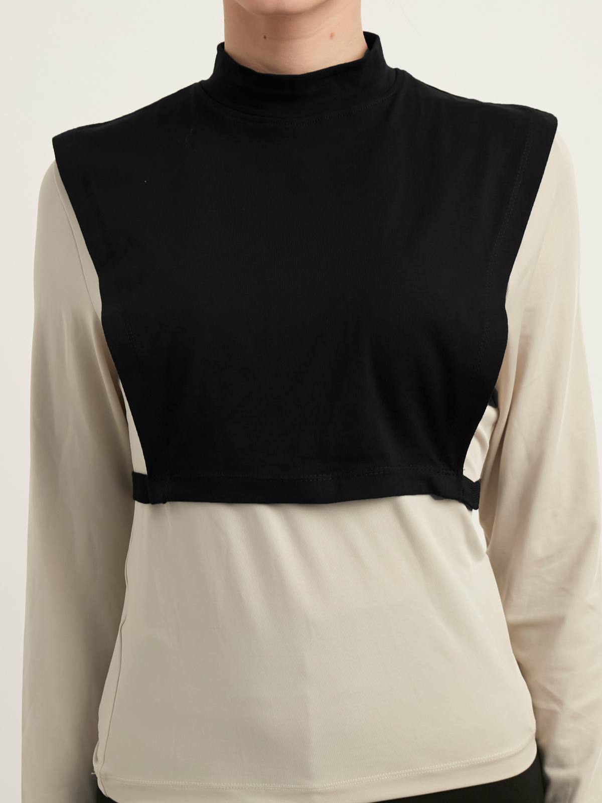 Schaless Balıkçı Yaka Pamuklu Siyah Boyunluk