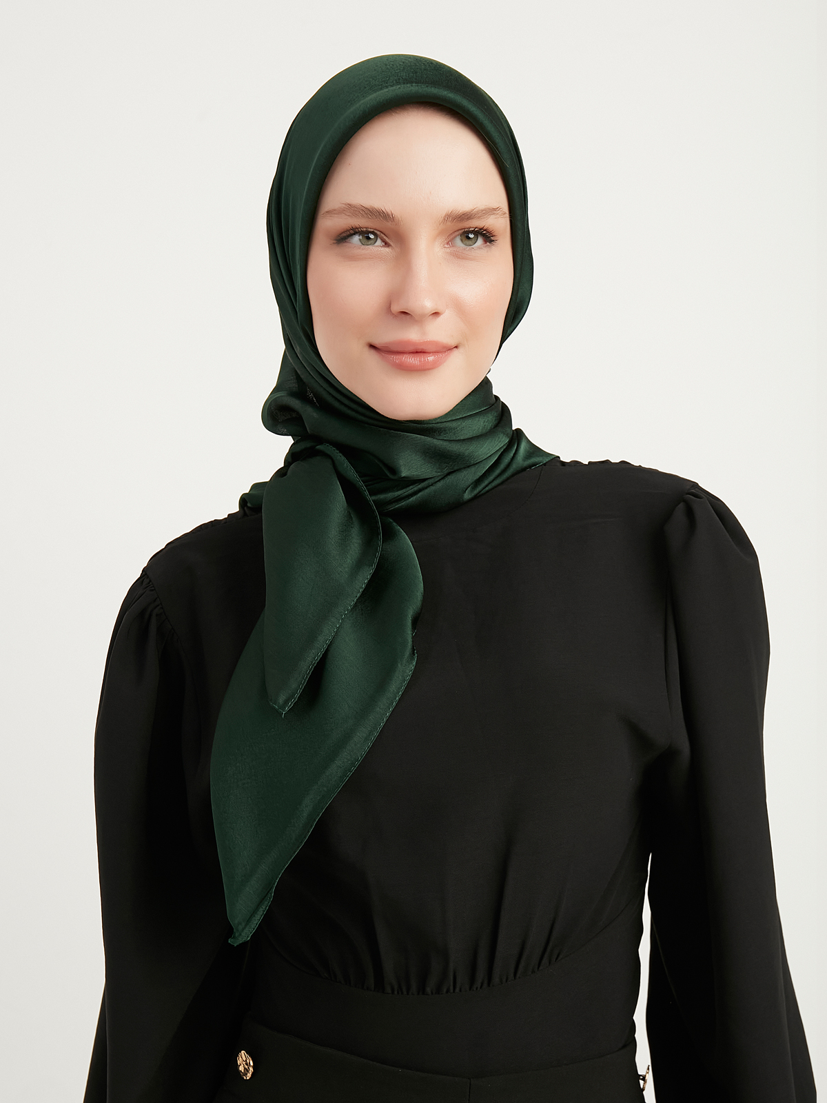 Schaless Zümrüt Yeşili Janjanlı Krinkıl Eşarp