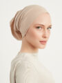 Schaless Bej Pamuklu Çapraz Boru Tesettür Bone