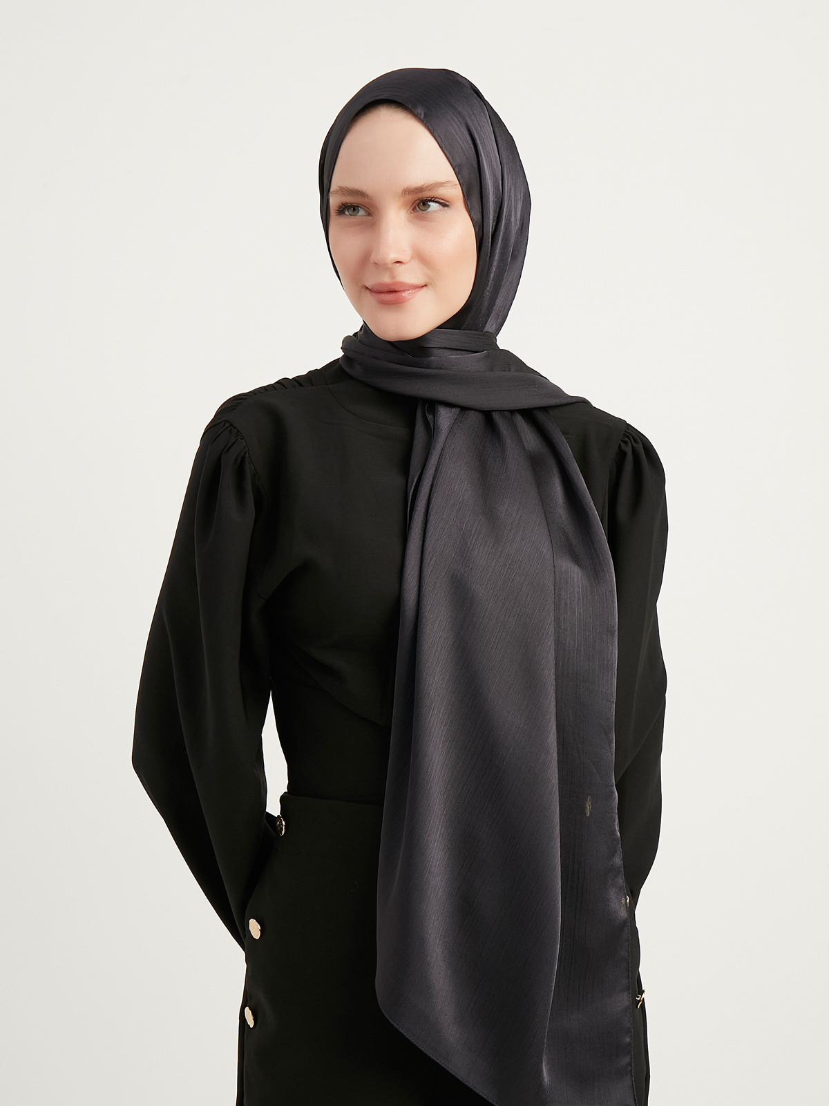 Schaless Koyu Füme Janjanlı Krinkıl Şal