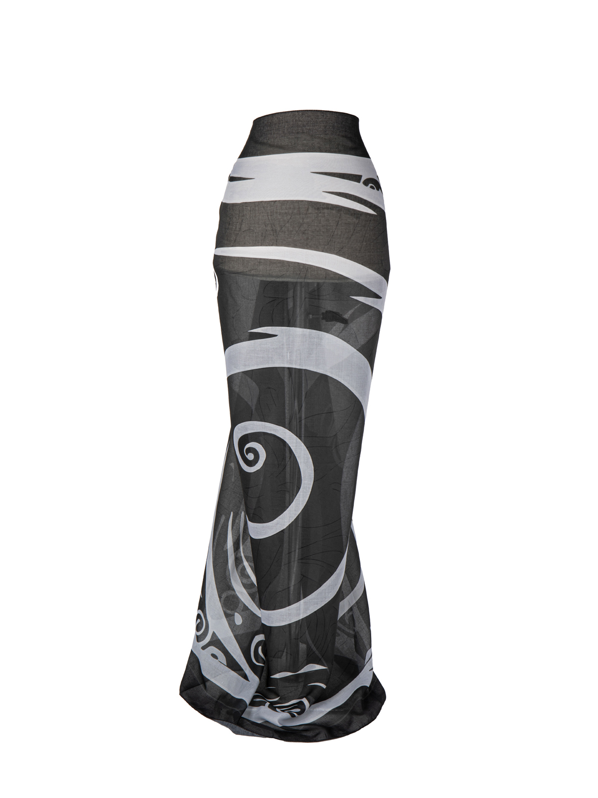 Schaless Siyah Spiral Desenli Büyük Pareo 140x140 cm