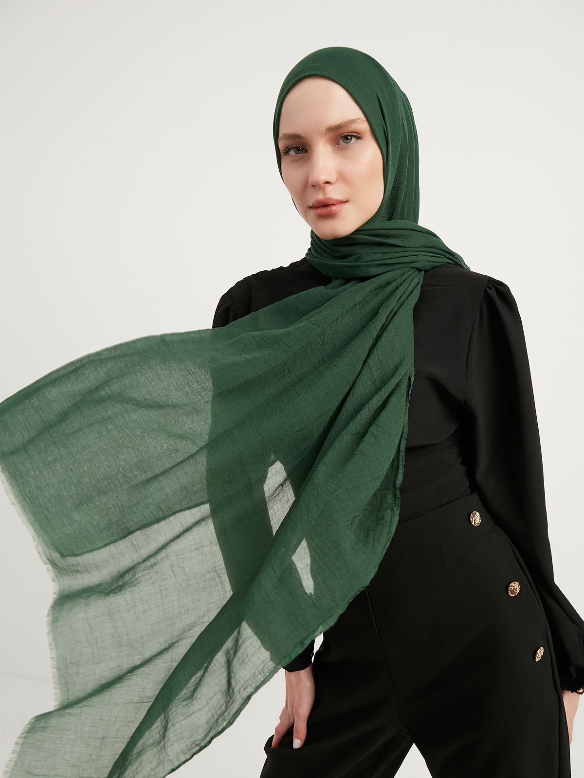 Schaless Zümrüt Yeşili Confort Şal