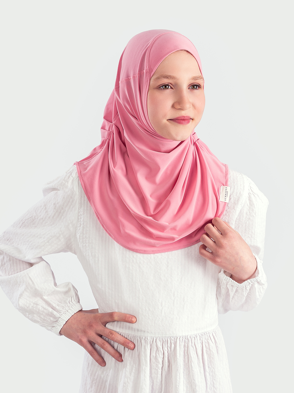 Schaless Pembe Pratik Pileli Çocuk Hazır Türban