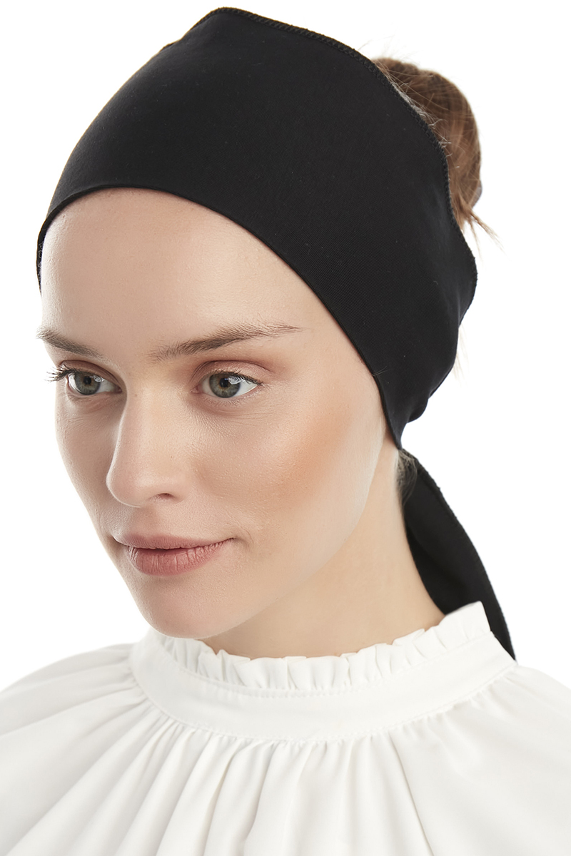 Schaless Pamuklu Siyah Bandana Bone
