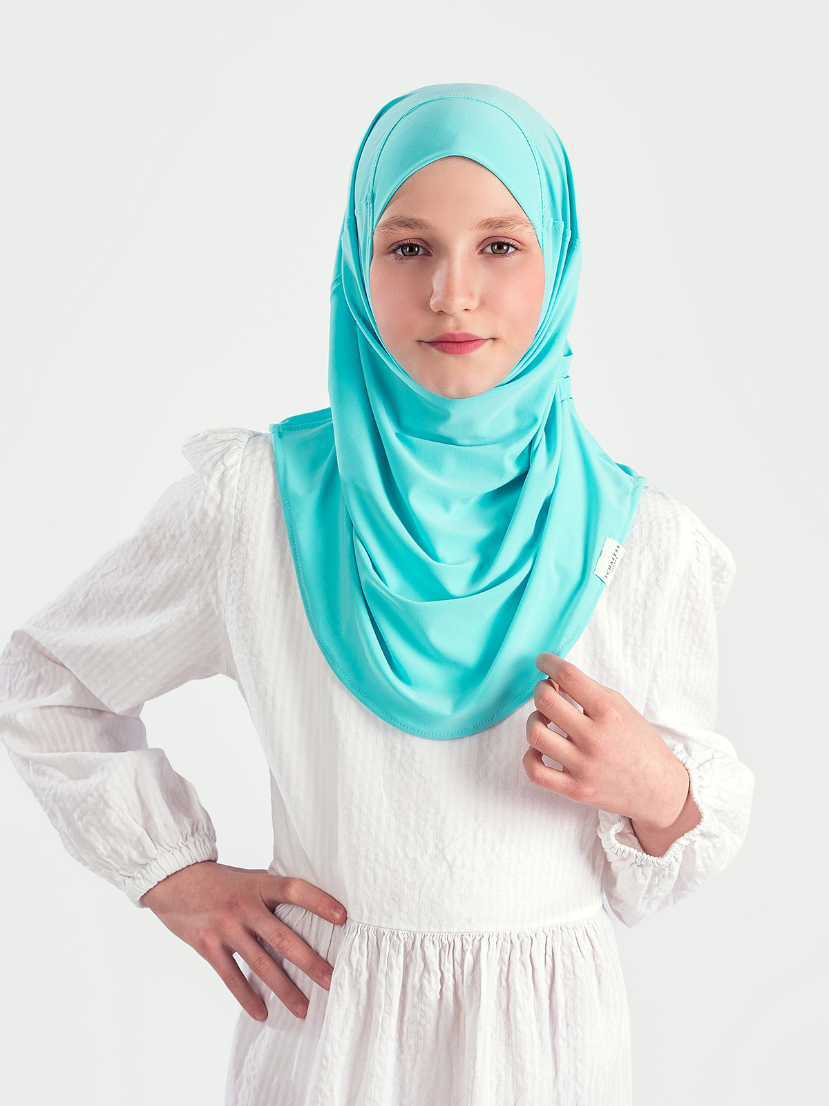 Schaless Mint Pratik Pileli Çocuk Hazır Türban