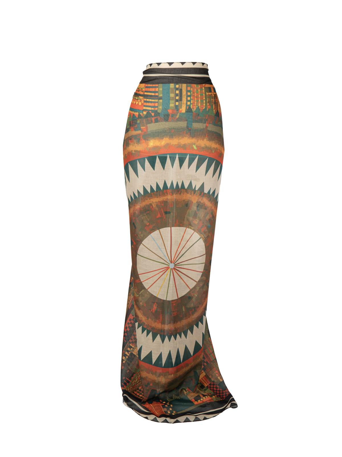 Schaless Kahverengi Etnik Desenli Büyük Pareo 140x140 cm