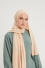 Schaless Likralı Bej Penye Şal