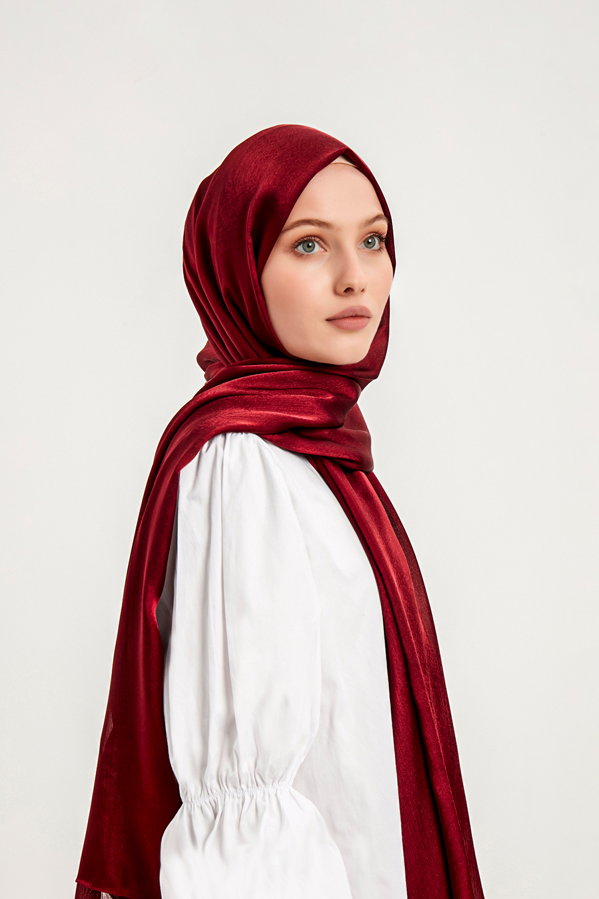 Schaless Janjanlı Bordo Krinkıl Şal