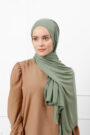 Schaless Likralı Çağla Yeşili Penye Şal