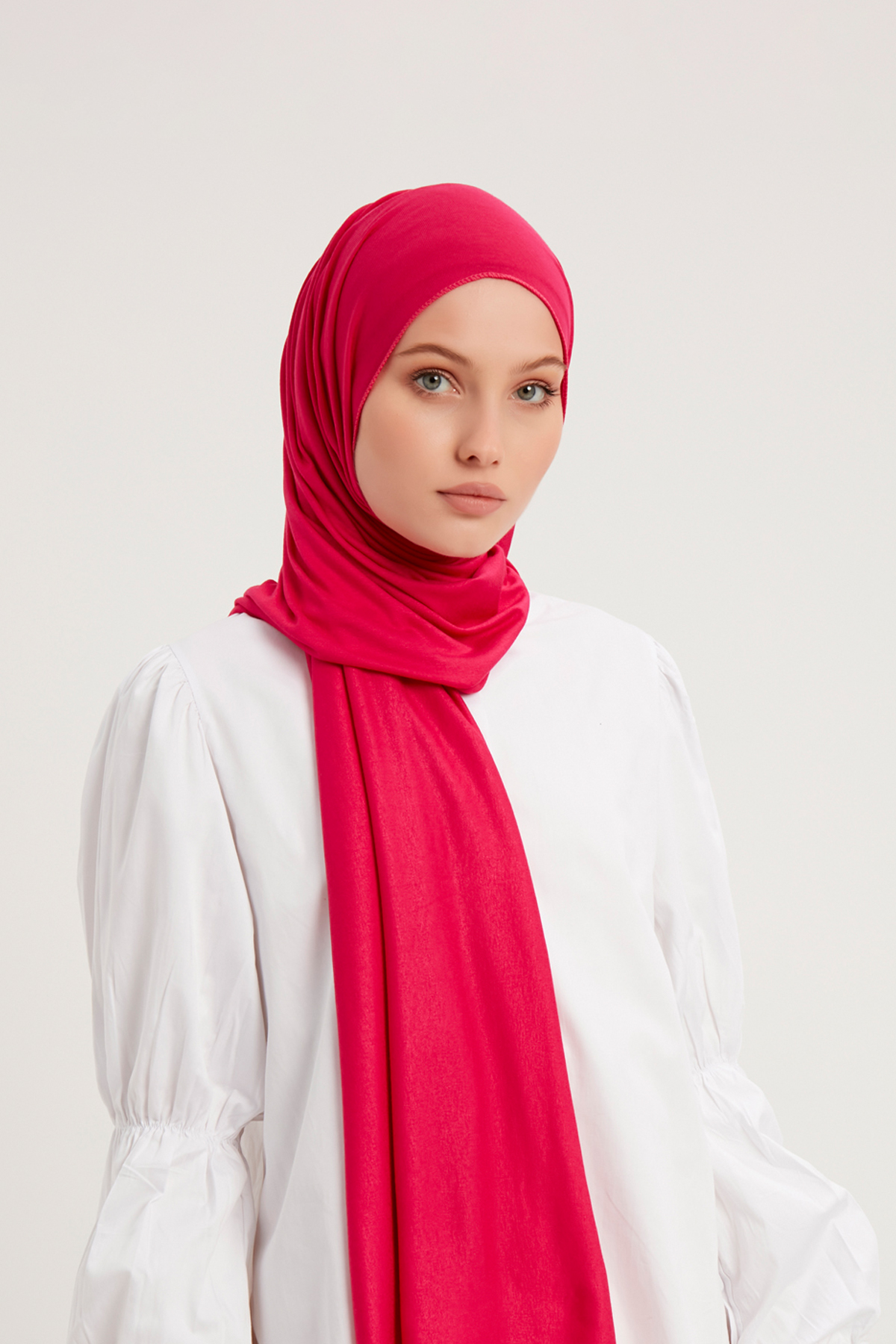 Schaless Likralı Fuşya Penye Şal