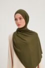 Schaless Likralı Haki Penye Şal