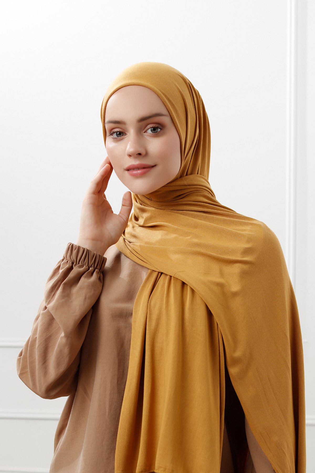 Schaless Likralı Hardal Penye Şal