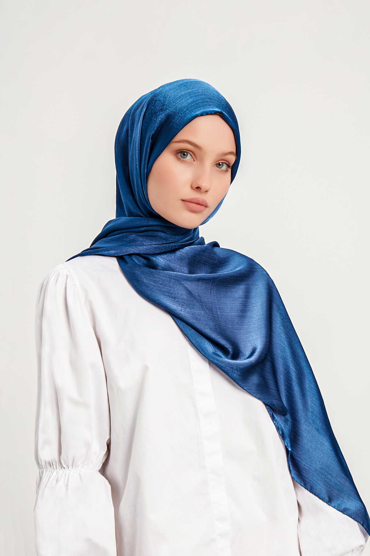 Schaless Janjanlı İndigo Krinkıl Şal