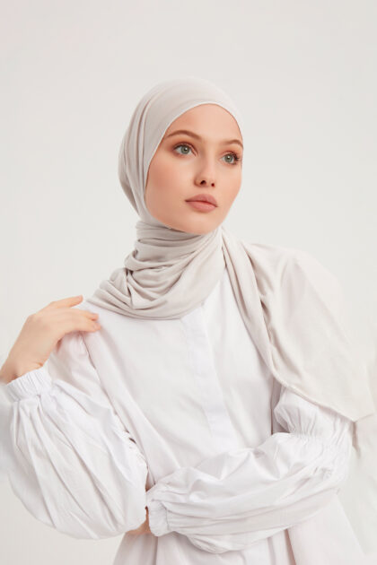 Schaless Likralı Kemik Rengi Penye Şal