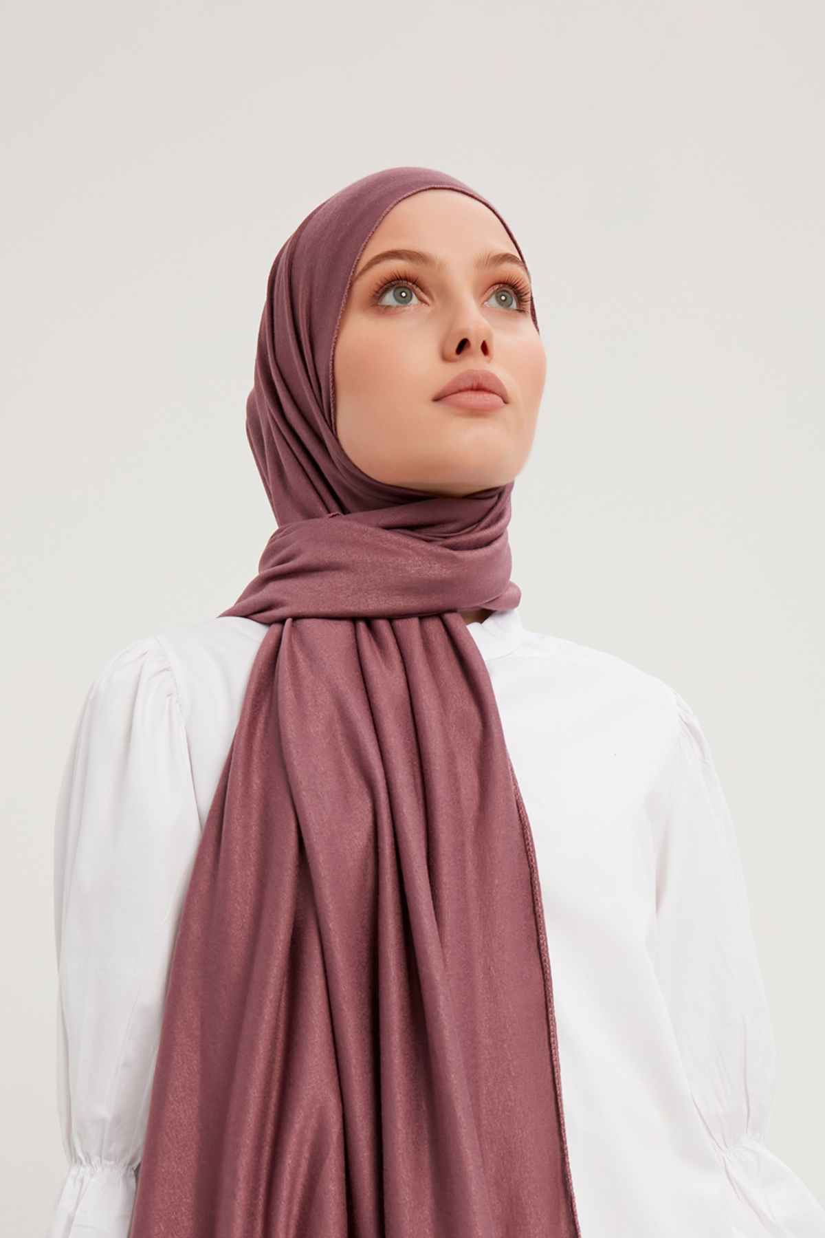 Schaless Likralı Koyu Gül Kurusu Penye Şal