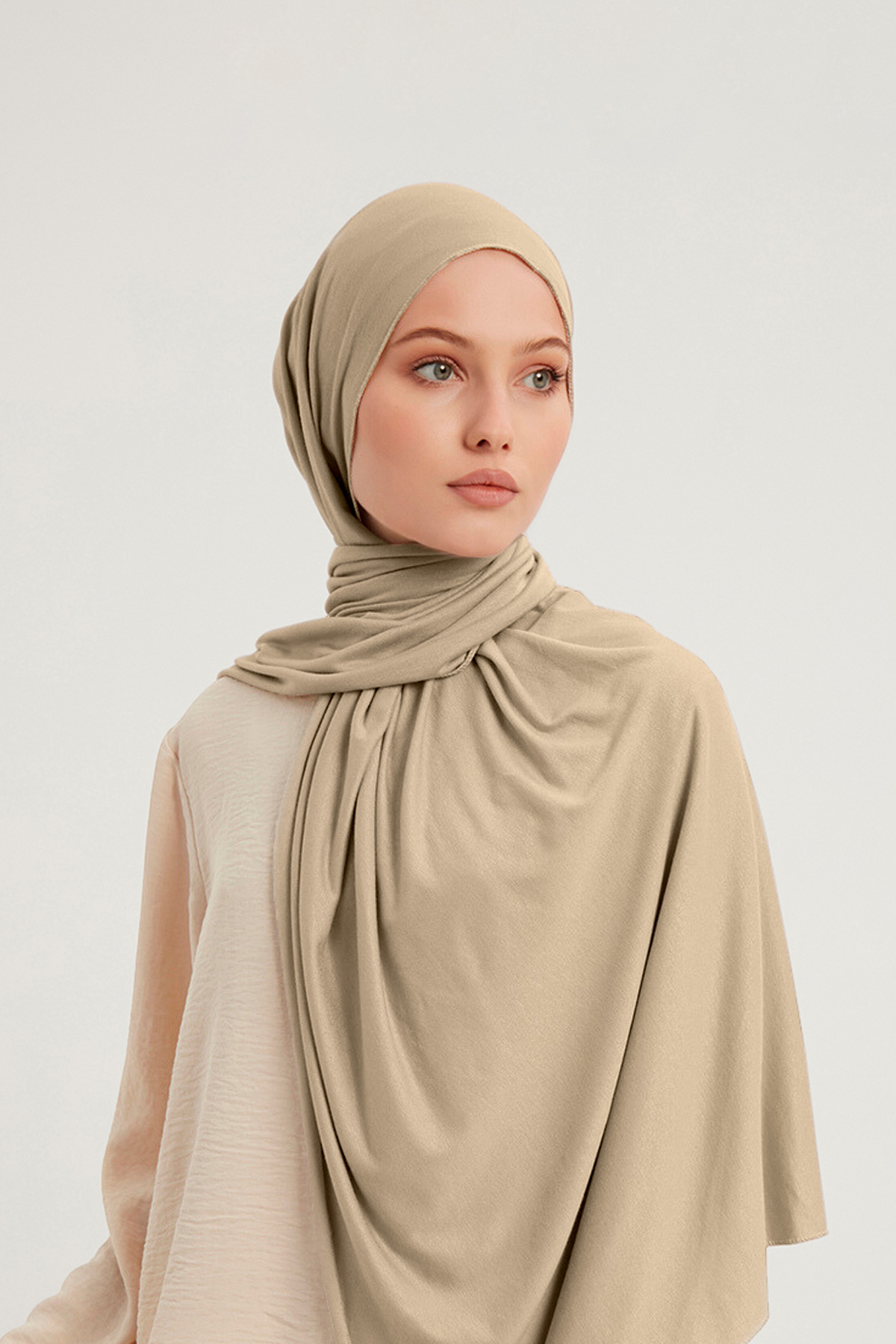 Schaless Likralı Koyu Taş Penye Şal