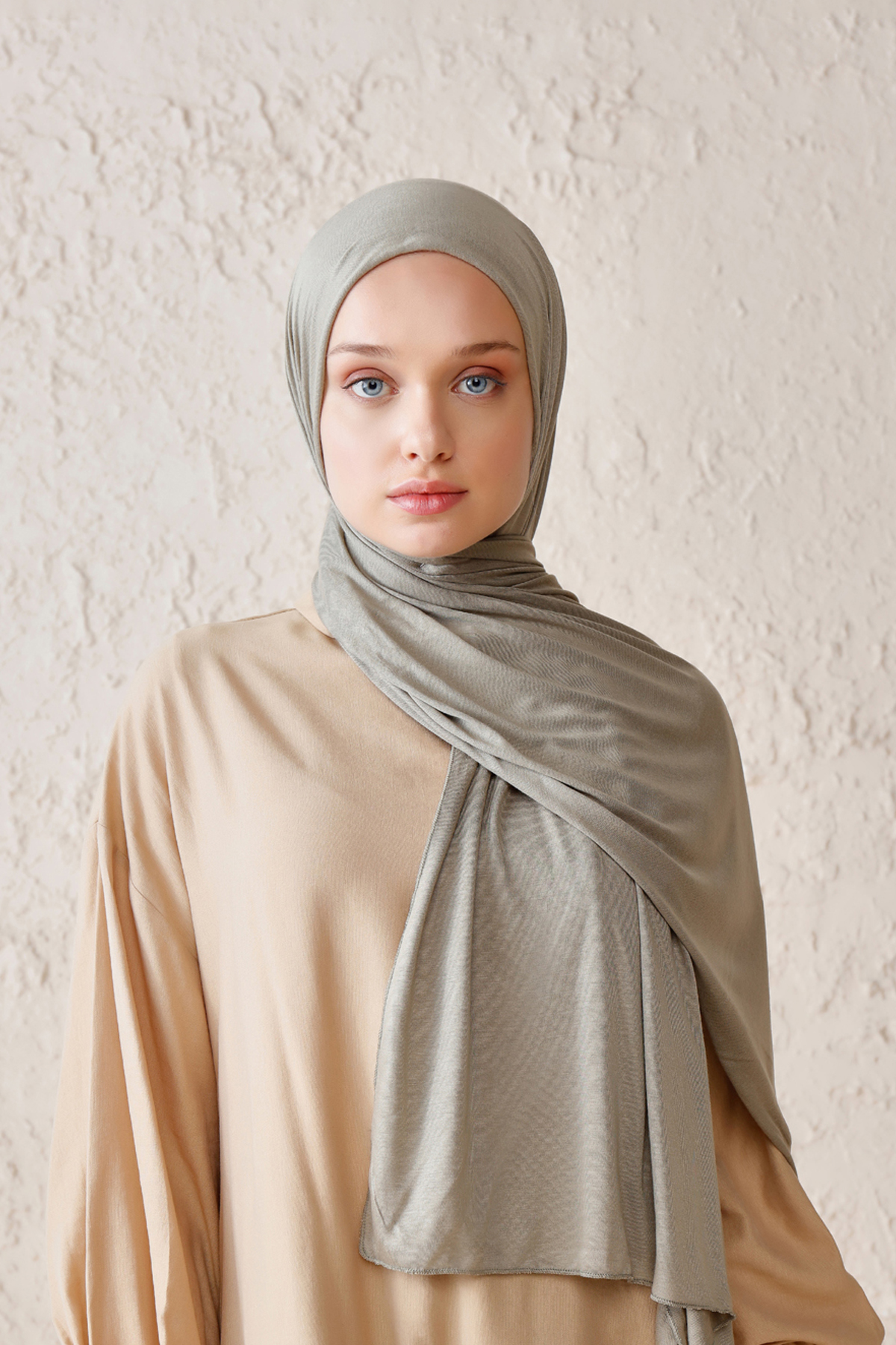 Schaless Likralı Nefti Rengi Penye Şal