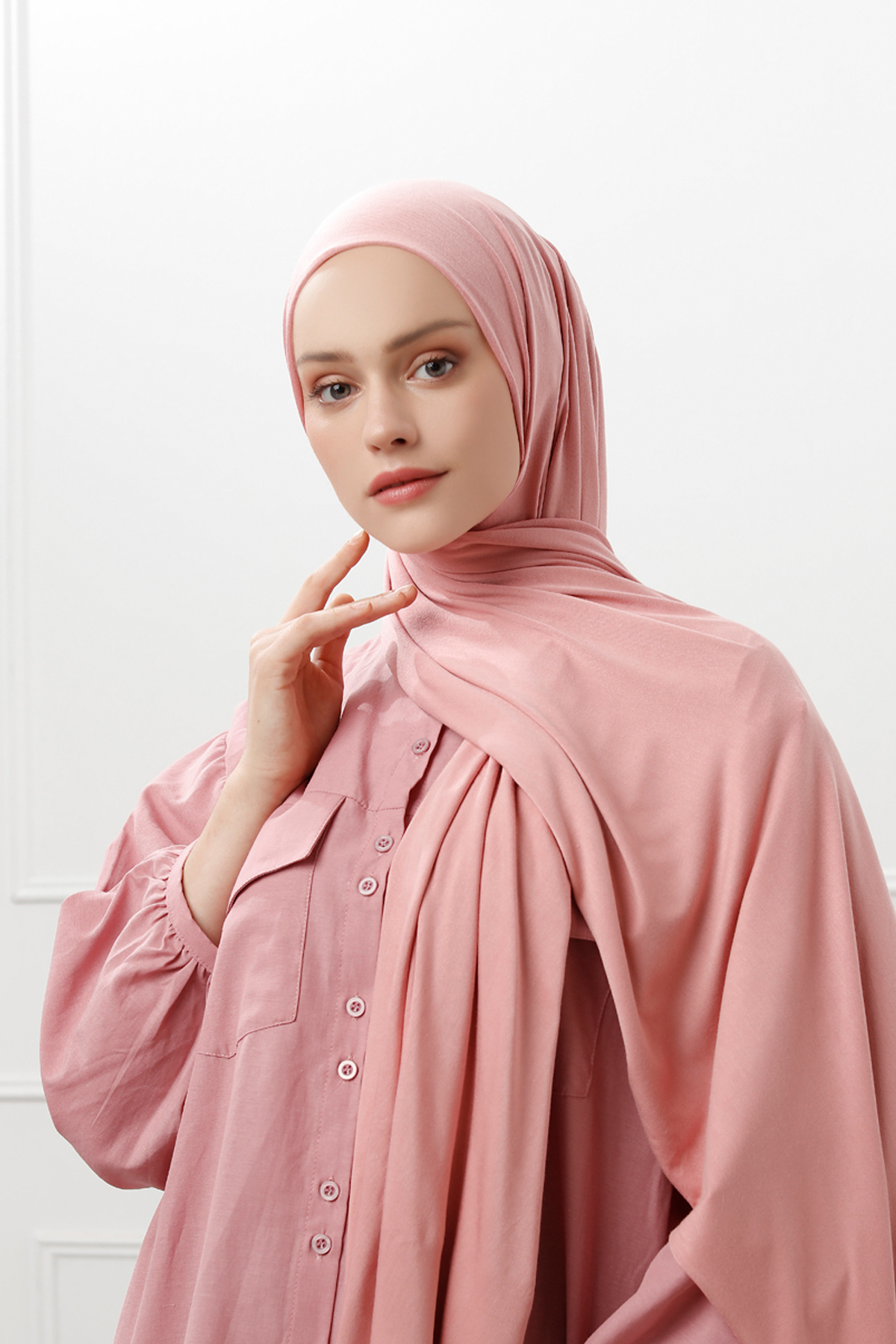 Schaless Likralı Pudra Penye Şal