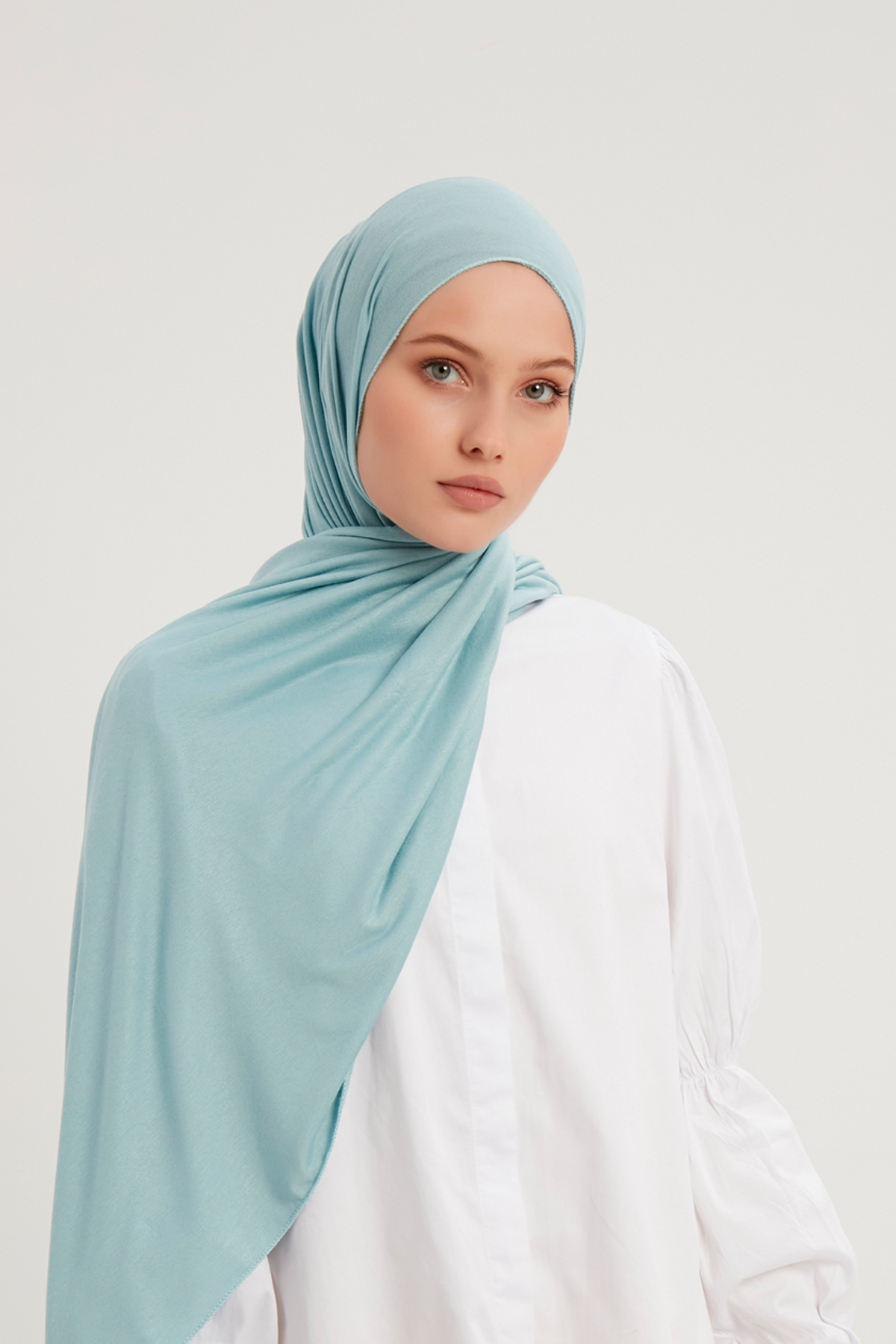 Schaless Likralı Su Yeşili Penye Şal