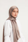 Schaless Janjanlı Vizon Rengi Krinkıl Şal