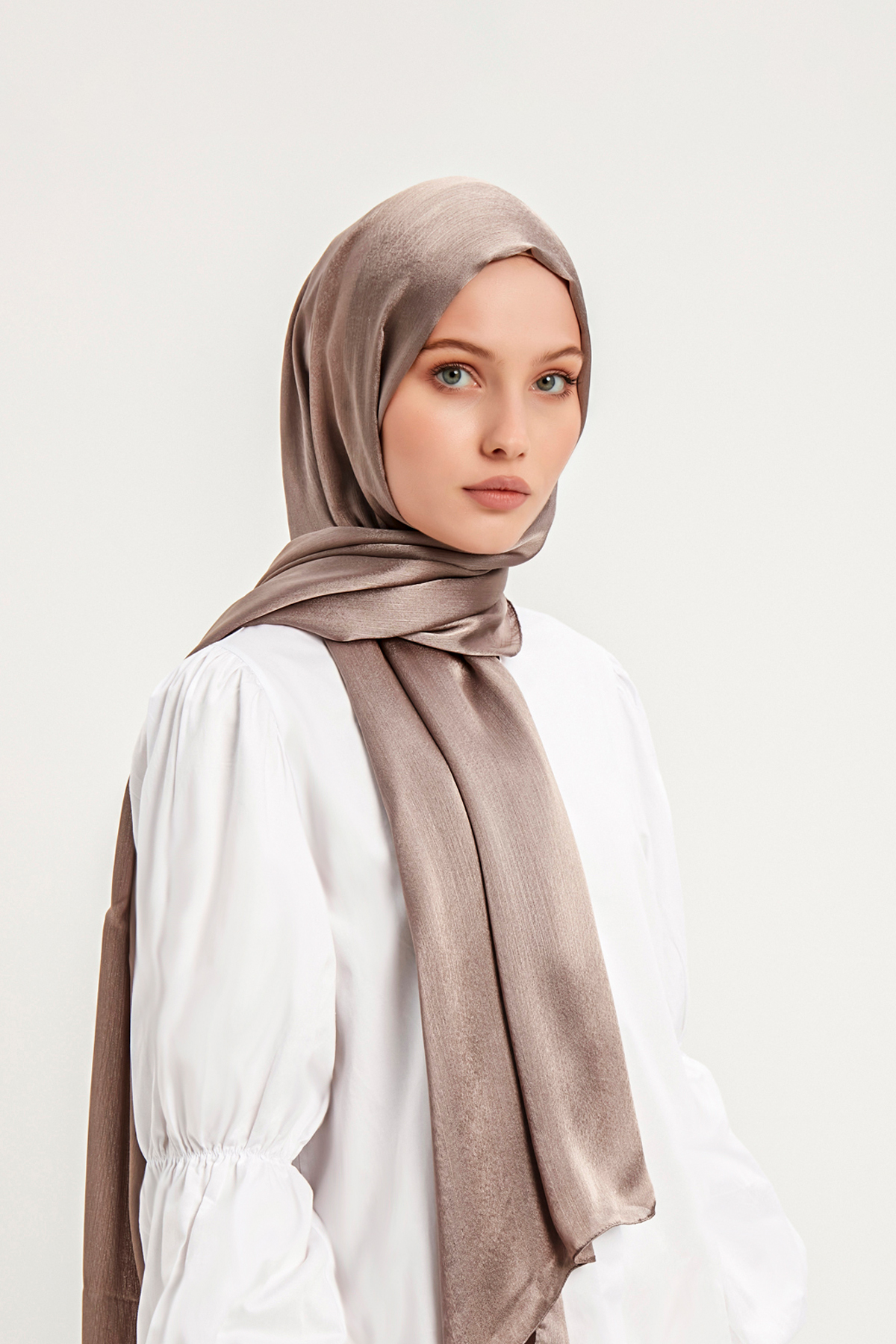 Schaless Janjanlı Vizon Rengi Krinkıl Şal