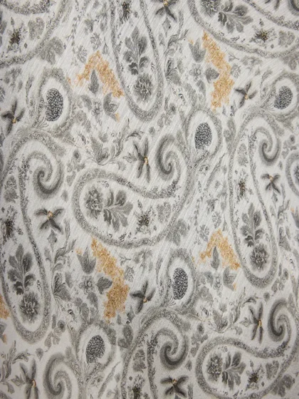 Schaless Aurora Bej Çiçek Desenli Janjanlı Şal Resmi-2