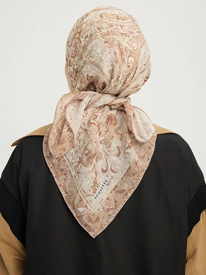 Schaless Vierra Bej Desenli Viskon Eşarp Resmi-2