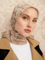 Schaless Vierra Bej Desenli Viskon Eşarp Resmi