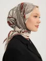 Schaless Serica Bordo Merdiven Motifli Twill İpek Eşarp Resmi
