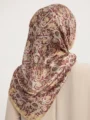 Schaless Aurora Bordo Çiçek Desenli Janjanlı Eşarp Resmi-3
