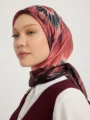 Schaless Aurora Bordo Desenli Janjanlı Eşarp Resmi-1