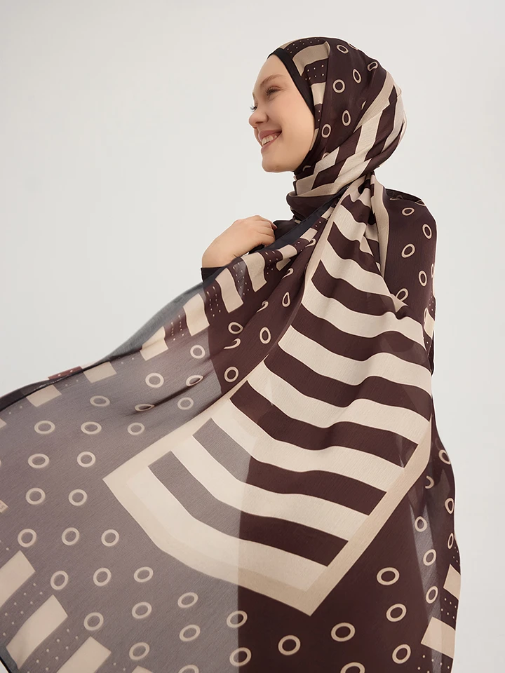 Schaless Aurora Bordo Desenli Janjanlı Şal Resmi-2