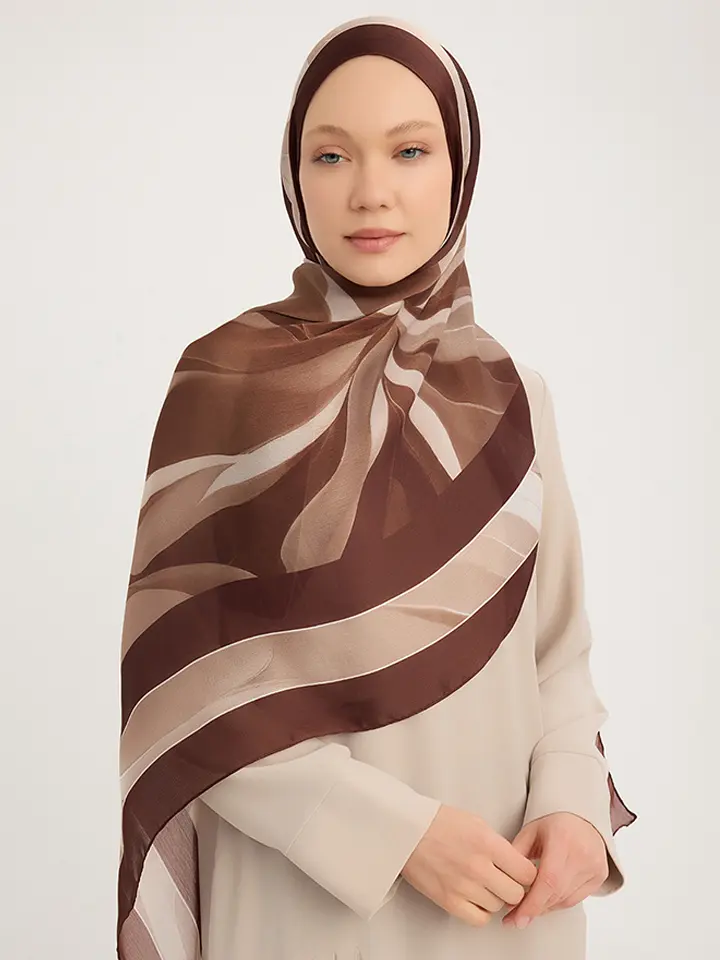 Schaless Aurora Bordo Modern Desenli Janjanlı Şal Resmi