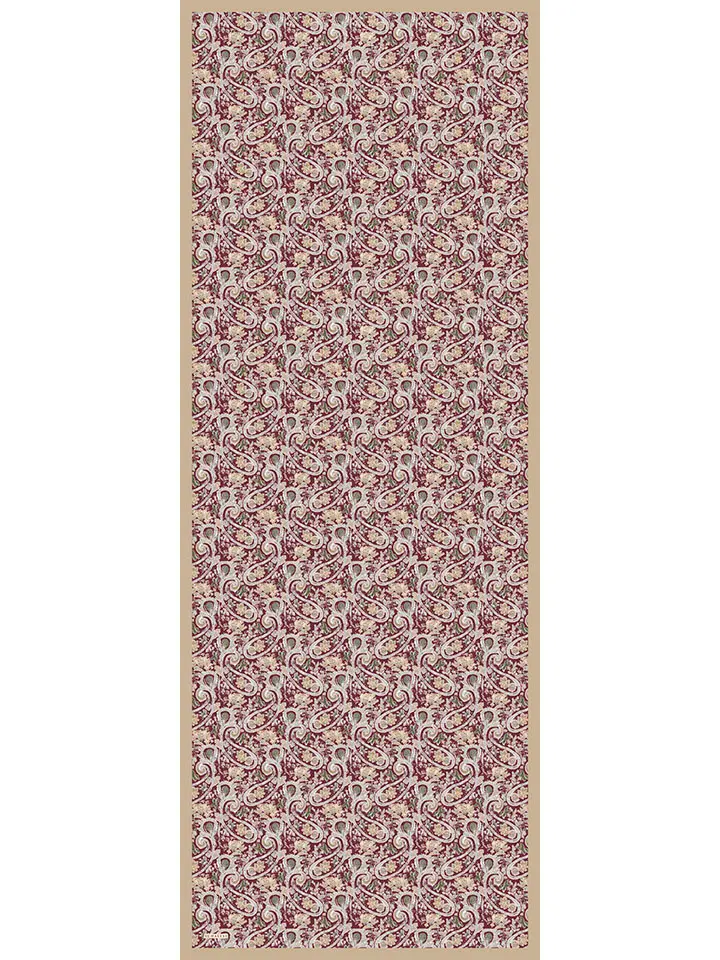 Schaless Aurora Bordo Çiçek Desenli Janjanlı Şal Resmi-3