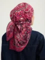 Schaless Vierra Bordo Desenli Viskon Eşarp Resmi-3
