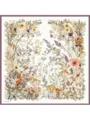 Schaless Serica Ekru Çiçek Desenli Twill İpek Eşarp Resmi-4