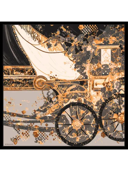 Schaless Serica Gri Fayton Desenli Twill İpek Eşarp Resmi-3