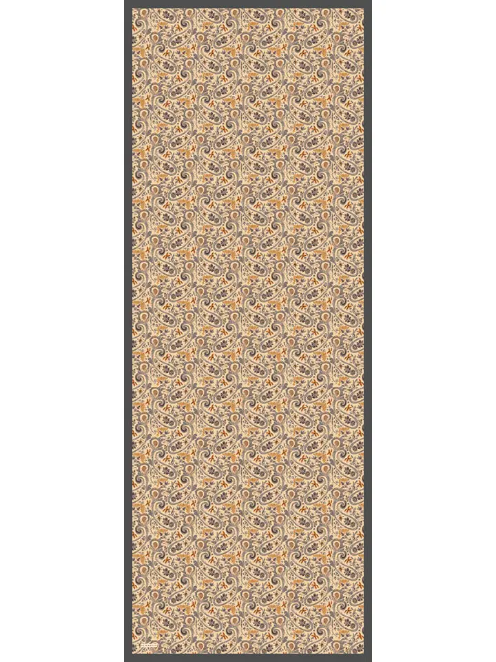 Schaless Aurora Gri Çiçek Desenli Janjanlı Şal Resmi-3