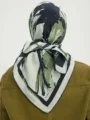 Schaless Vierra Haki Soyut Çiçek Desenli Viskon Eşarp Resmi-2