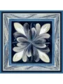Schaless Serica İndigo Desenli %100 İpek Twill Eşarp Resmi-4
