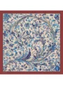 Schaless Serica İndigo Barok Floral Desenli Twill İpek Eşarp Resmi-3