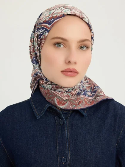 Schaless Vierra Kahve Desenli Viskon Eşarp Resmi